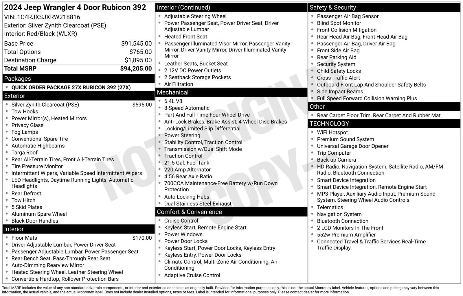 2024 Jeep Wrangler 4-Door Rubicon 392 4x4