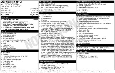 2027 Chevrolet Bolt LT