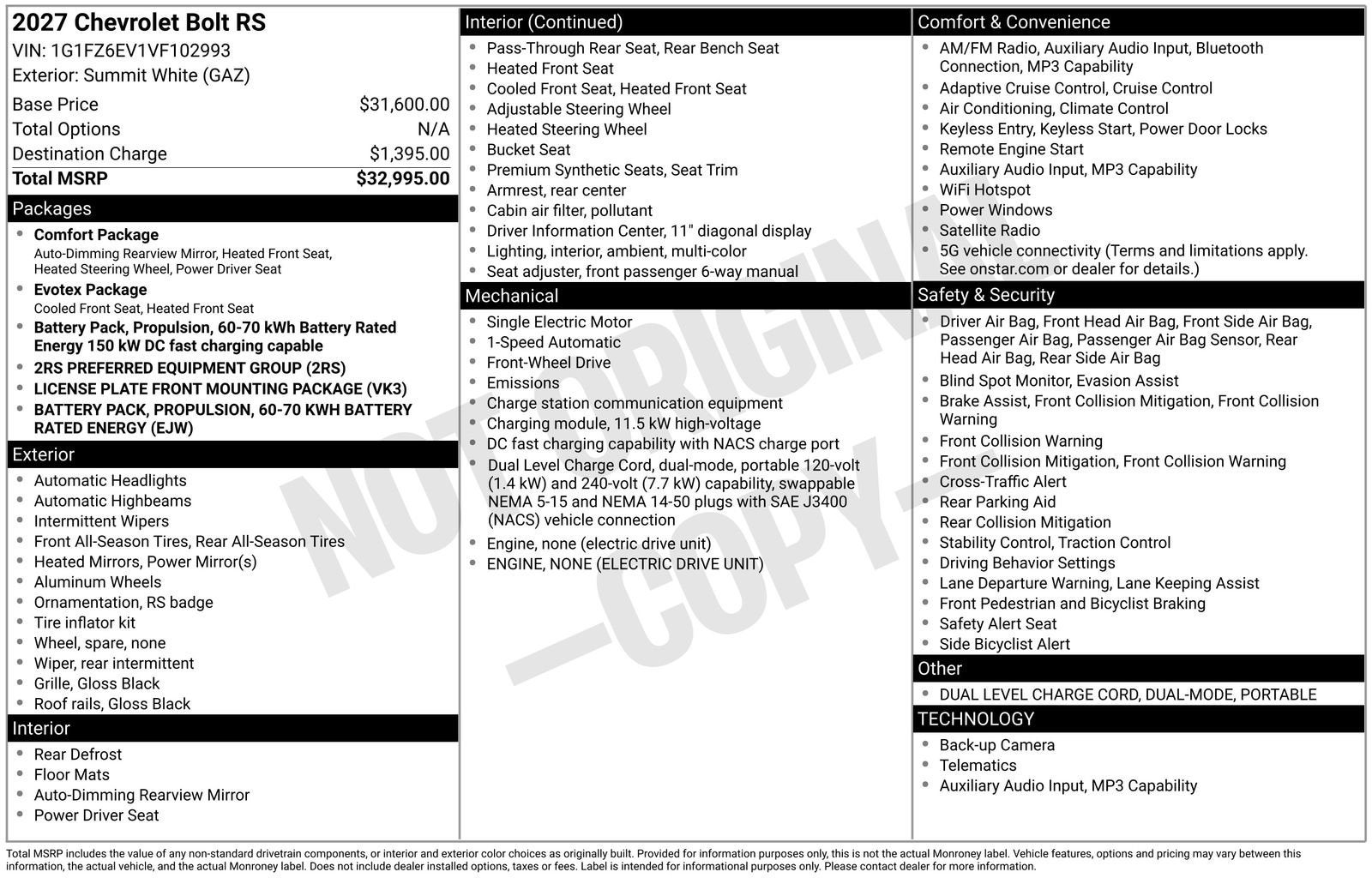 2027 Chevrolet Bolt RS
