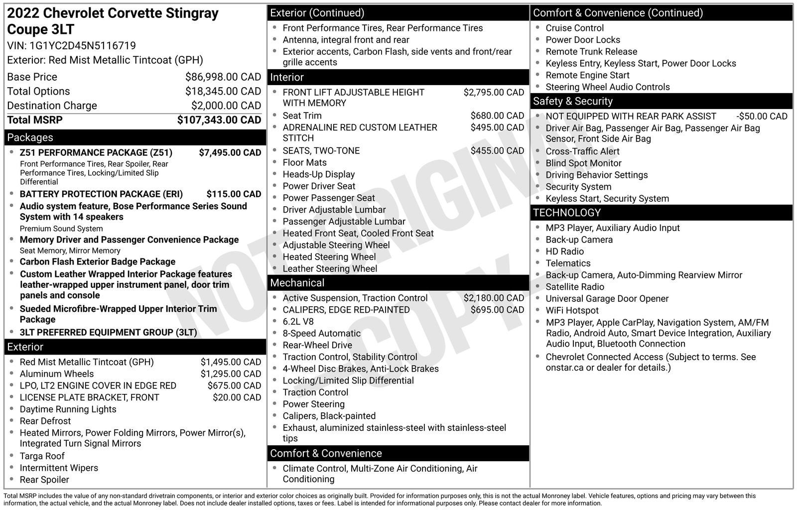 2022 Chevrolet Corvette Stingray 3LT