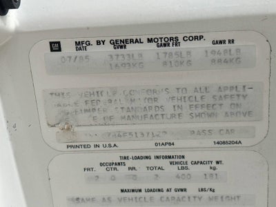 1985 Chevrolet Corvette 2dr Hatchback Coupe