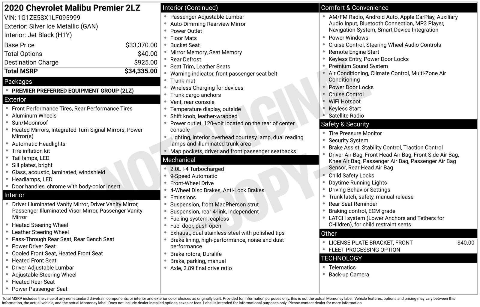 2020 Chevrolet Malibu Premier