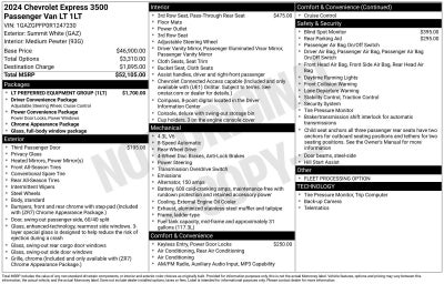 2024 Chevrolet Express Passenger 3500 1LT