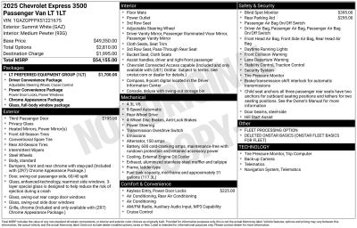 2025 Chevrolet Express Passenger 1LT