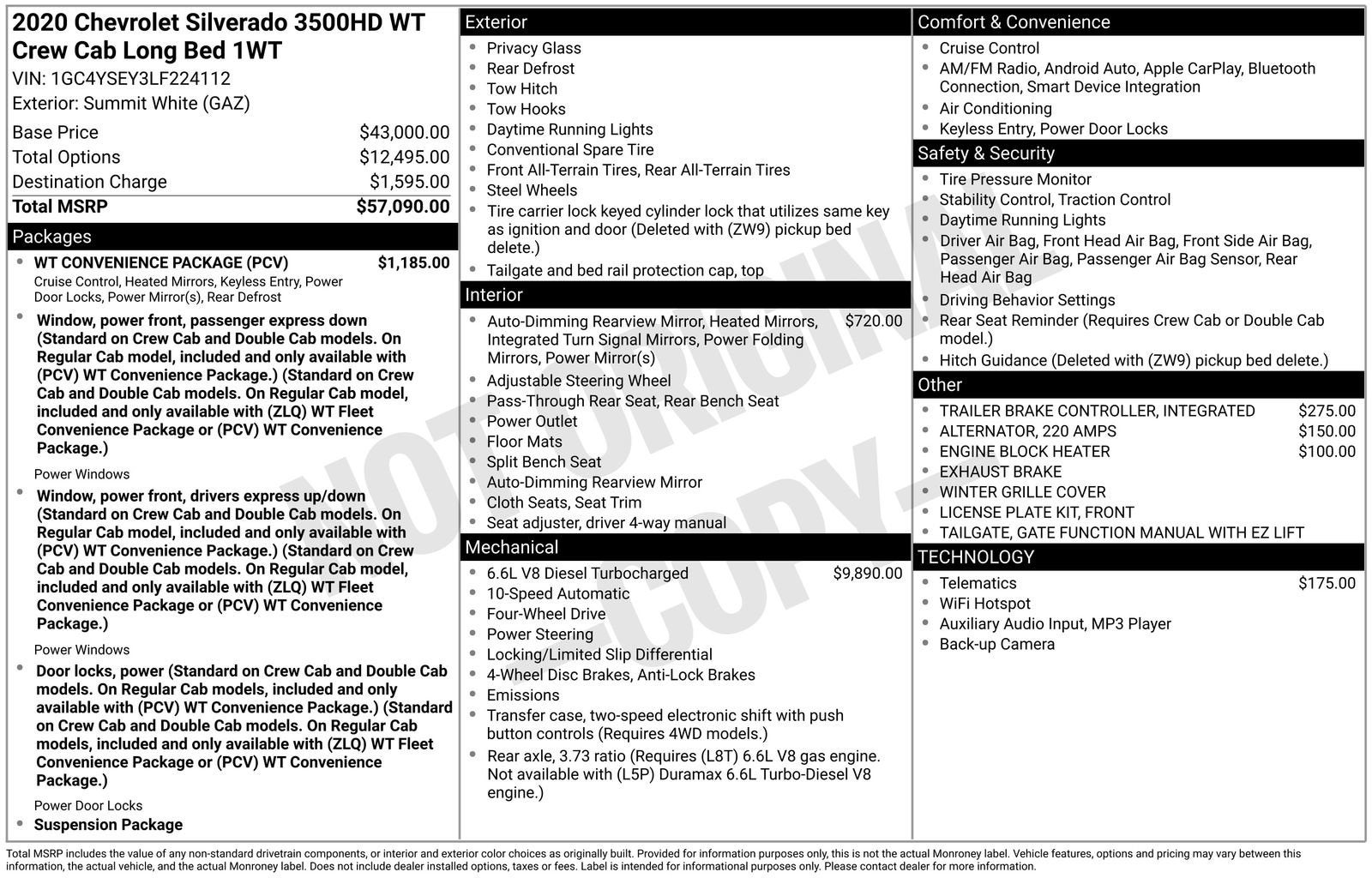 2020 Chevrolet Silverado 3500 HD Work Truck