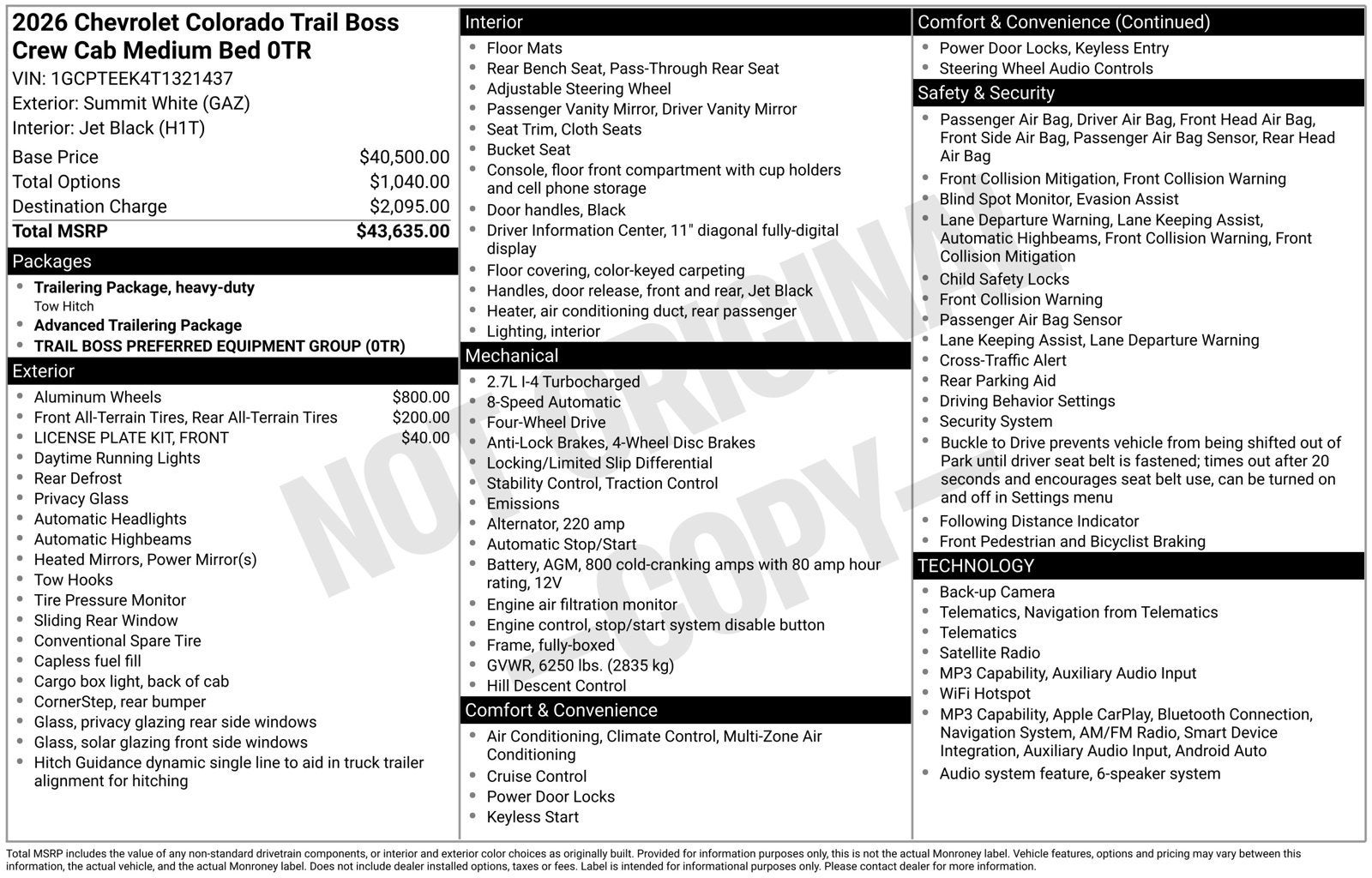 2026 Chevrolet Colorado Trail Boss