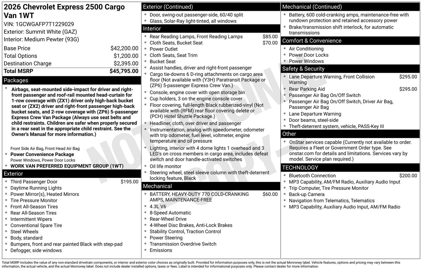 2026 Chevrolet Express Cargo WT