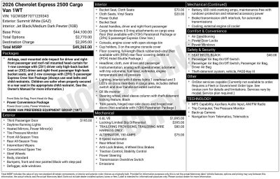 2026 Chevrolet Express Cargo WT