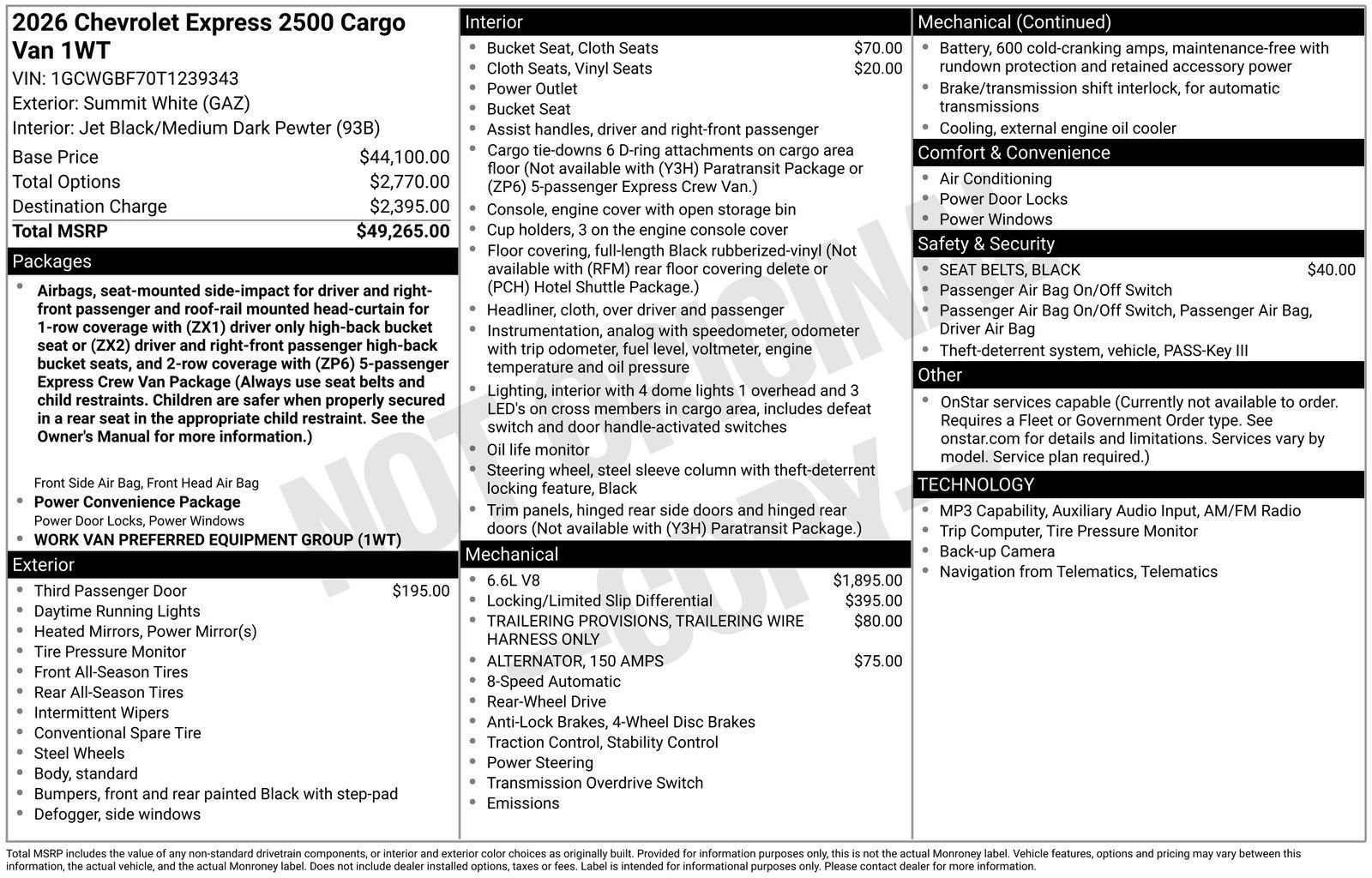 2026 Chevrolet Express Cargo WT