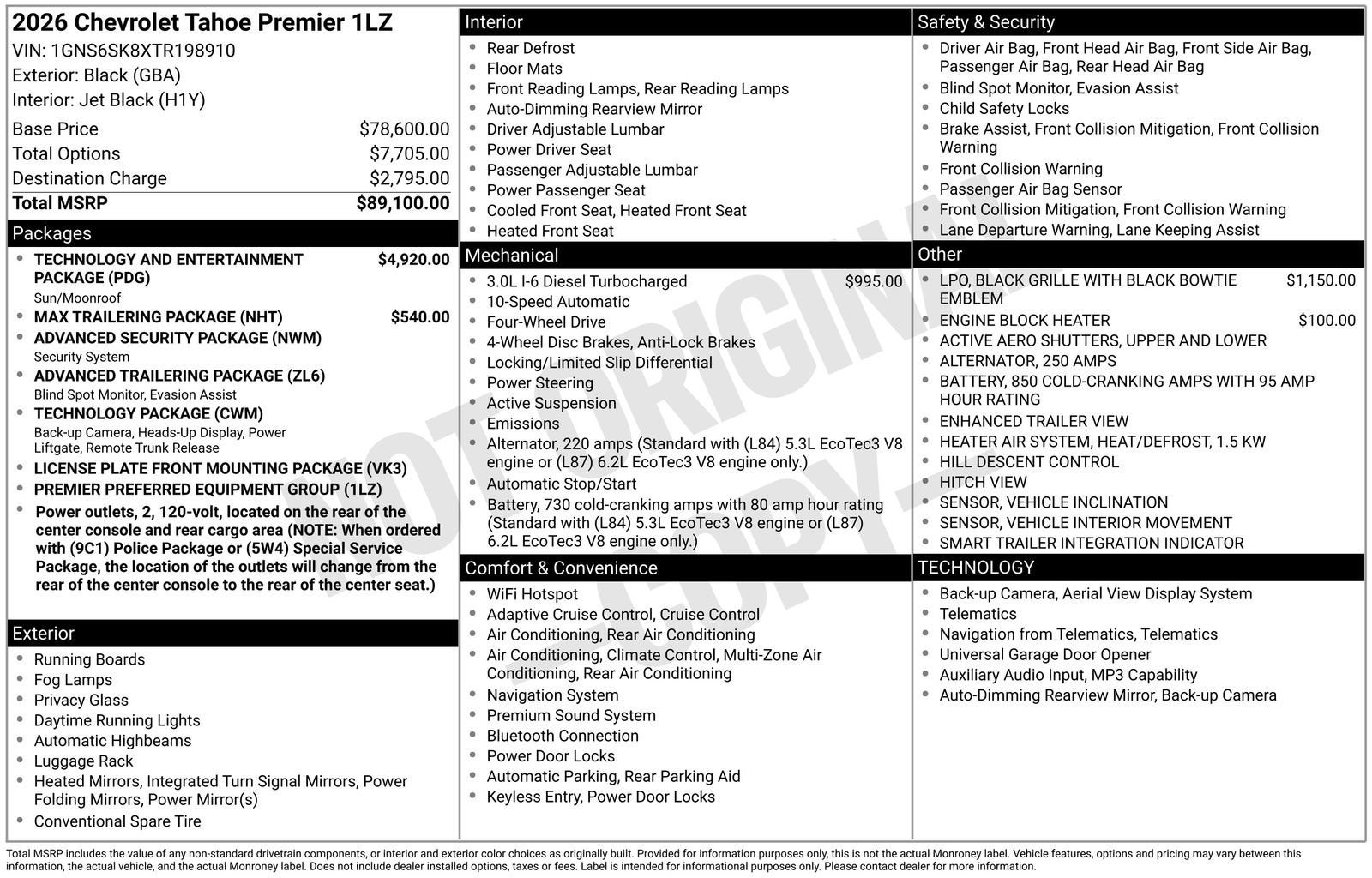 2026 Chevrolet Tahoe Premier