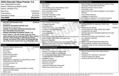 2026 Chevrolet Tahoe Premier