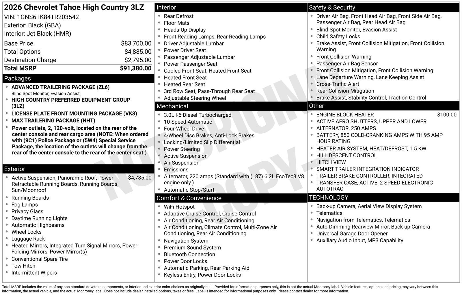 2026 Chevrolet Tahoe High Country