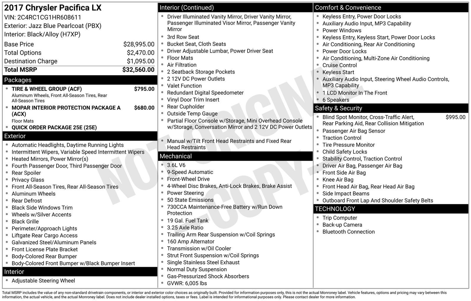 2017 Chrysler Pacifica LX