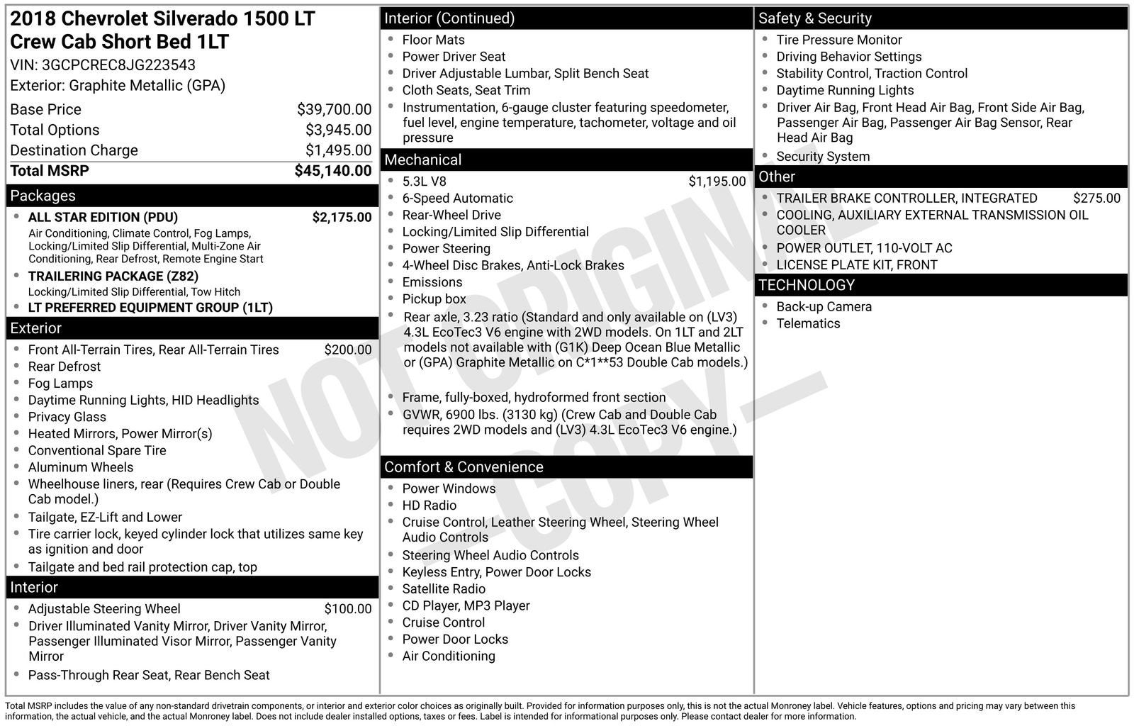 2018 Chevrolet Silverado 1500 LT