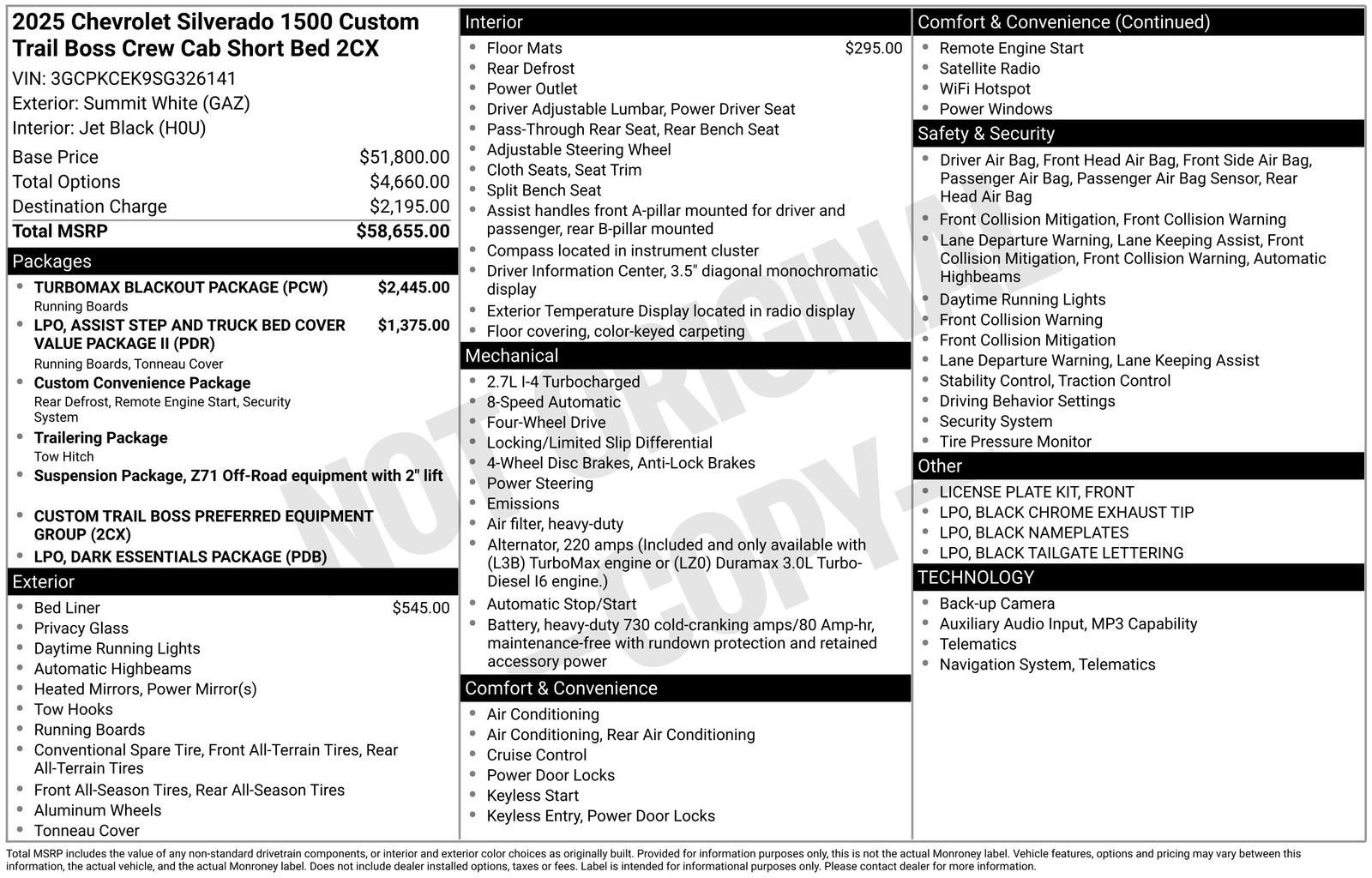 2025 Chevrolet Silverado 1500 Custom Trail Boss