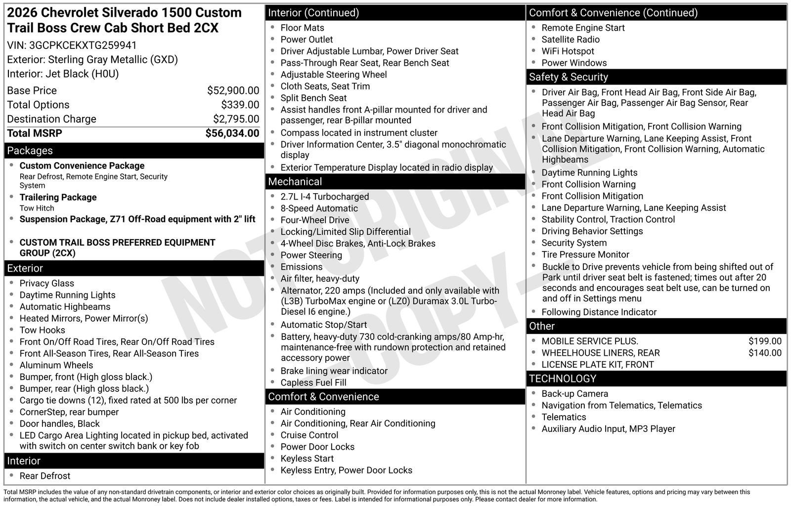 2026 Chevrolet Silverado 1500 Custom Trail Boss