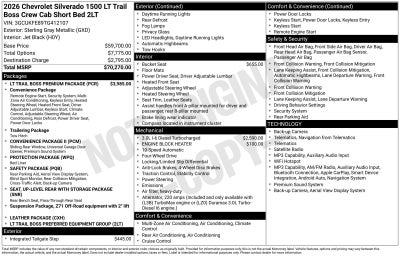2026 Chevrolet Silverado 1500 LT Trail Boss