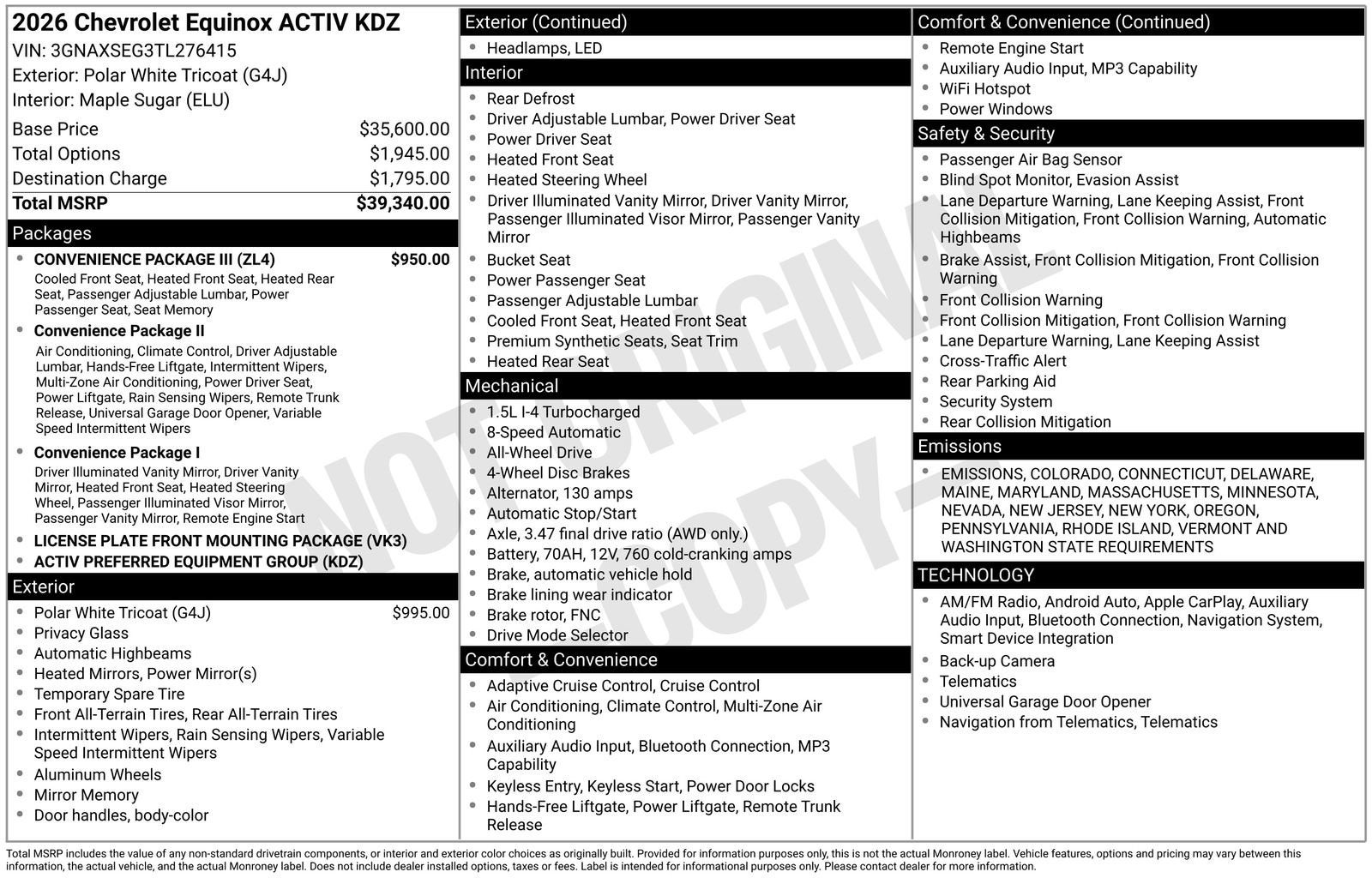 2026 Chevrolet Equinox ACTIV