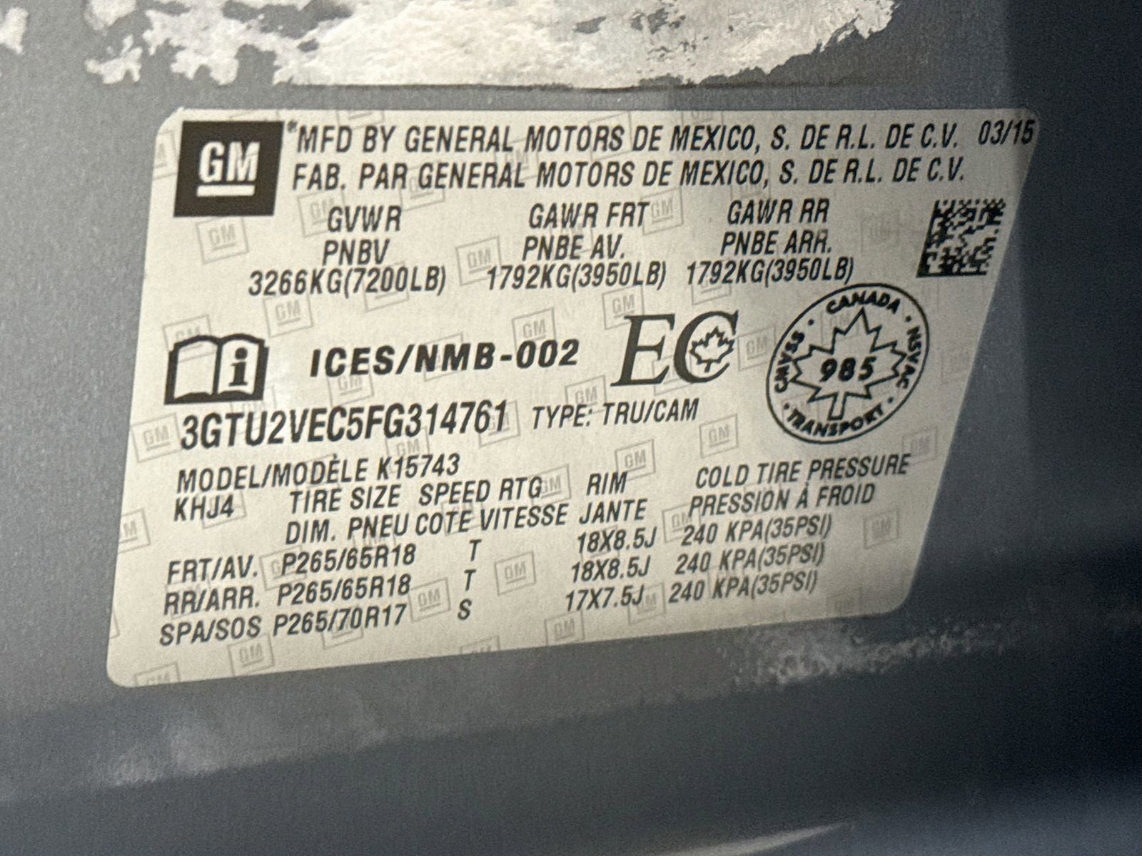 2015 GMC Sierra 1500 SLT