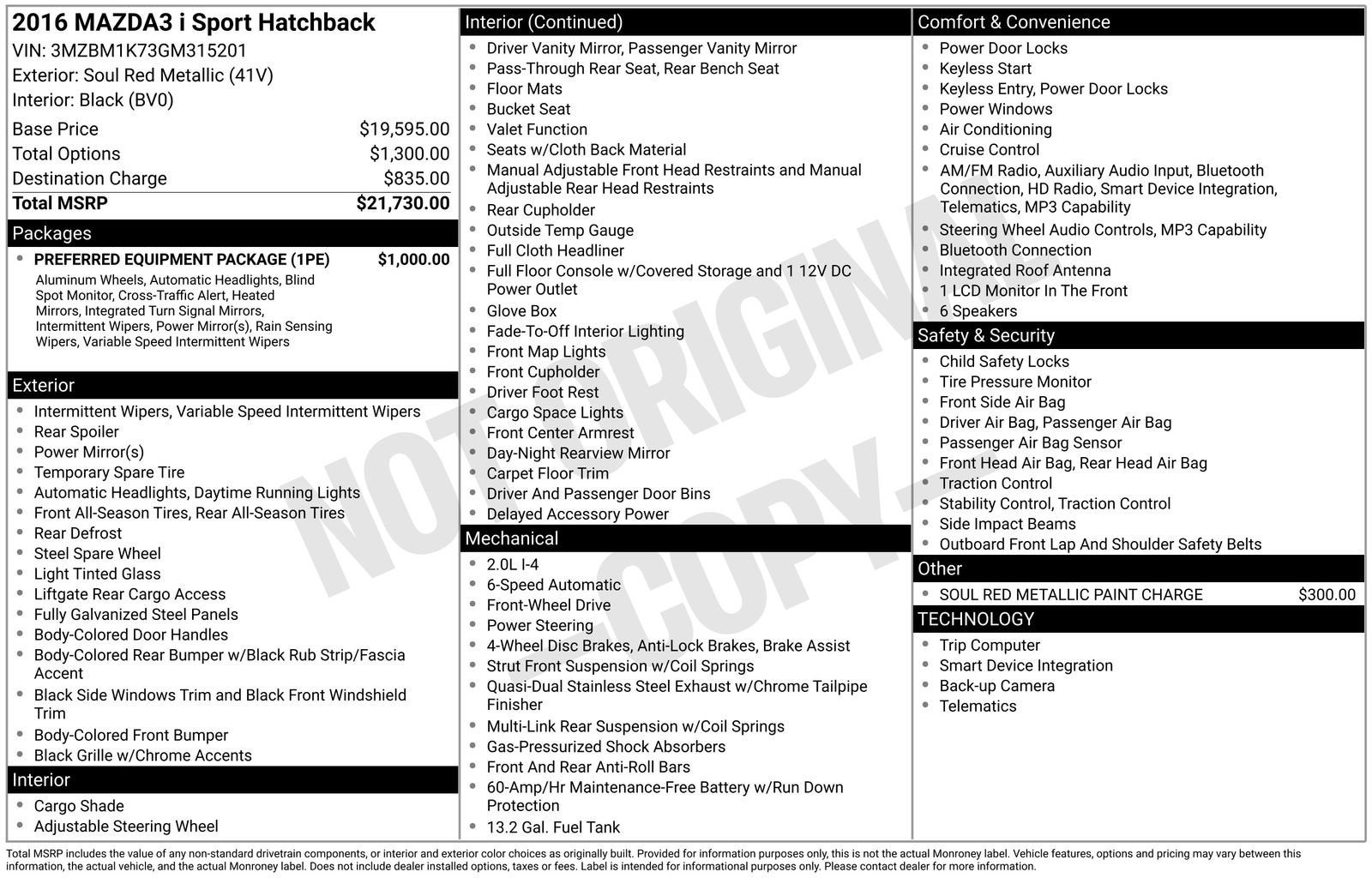 2016 Mazda Mazda3 Hatchback i Sport
