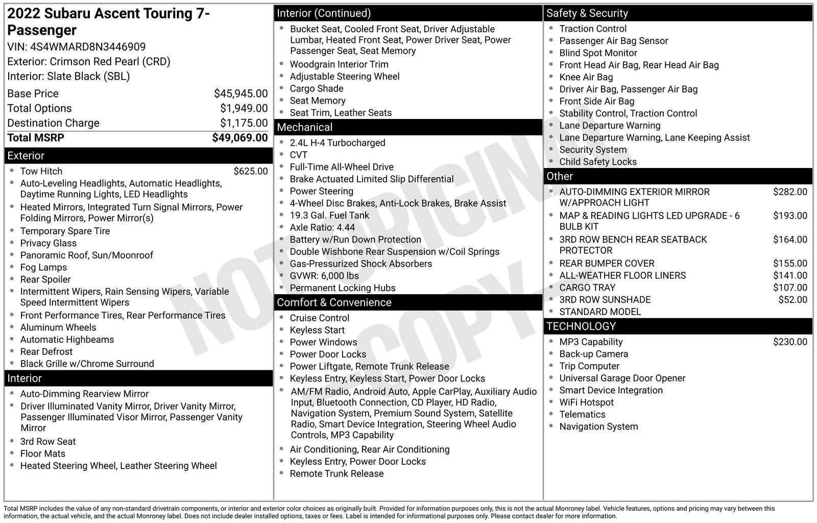 2022 Subaru Ascent Touring