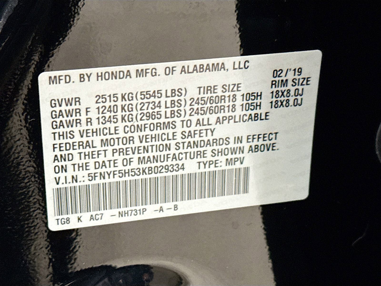 2019 Honda Pilot EX-L