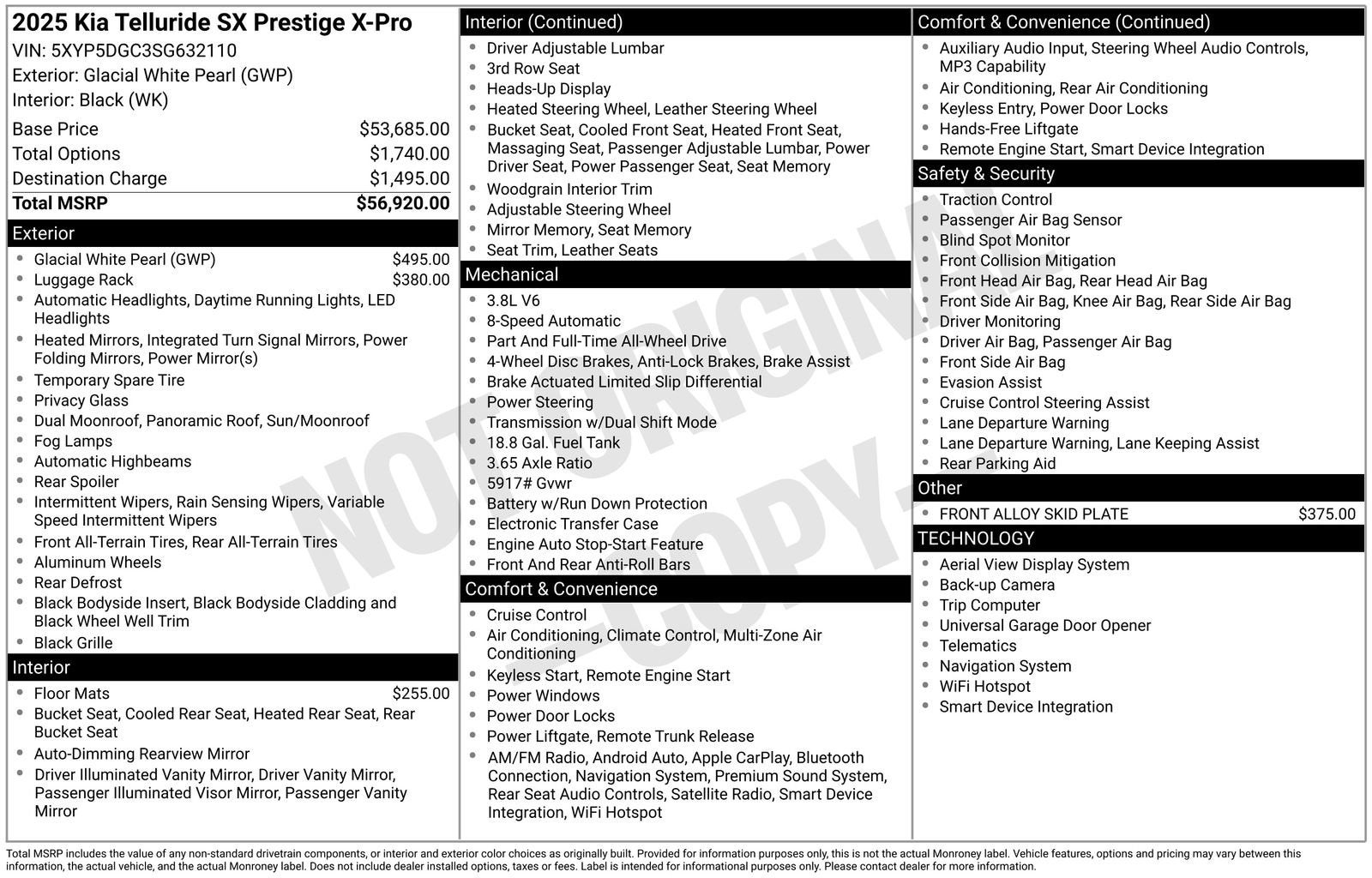 2025 Kia Telluride SX Prestige X-Pro