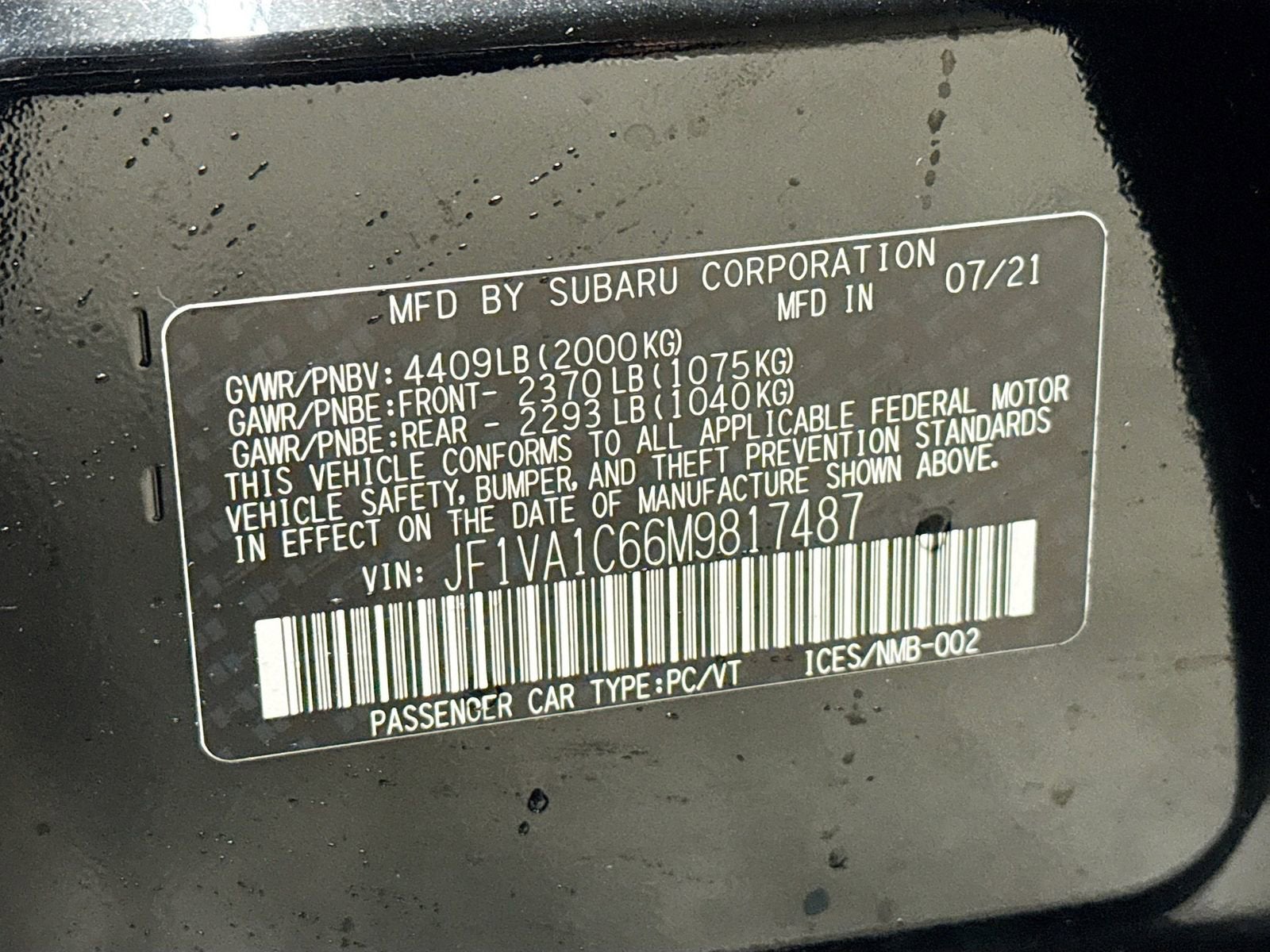 2021 Subaru WRX Premium