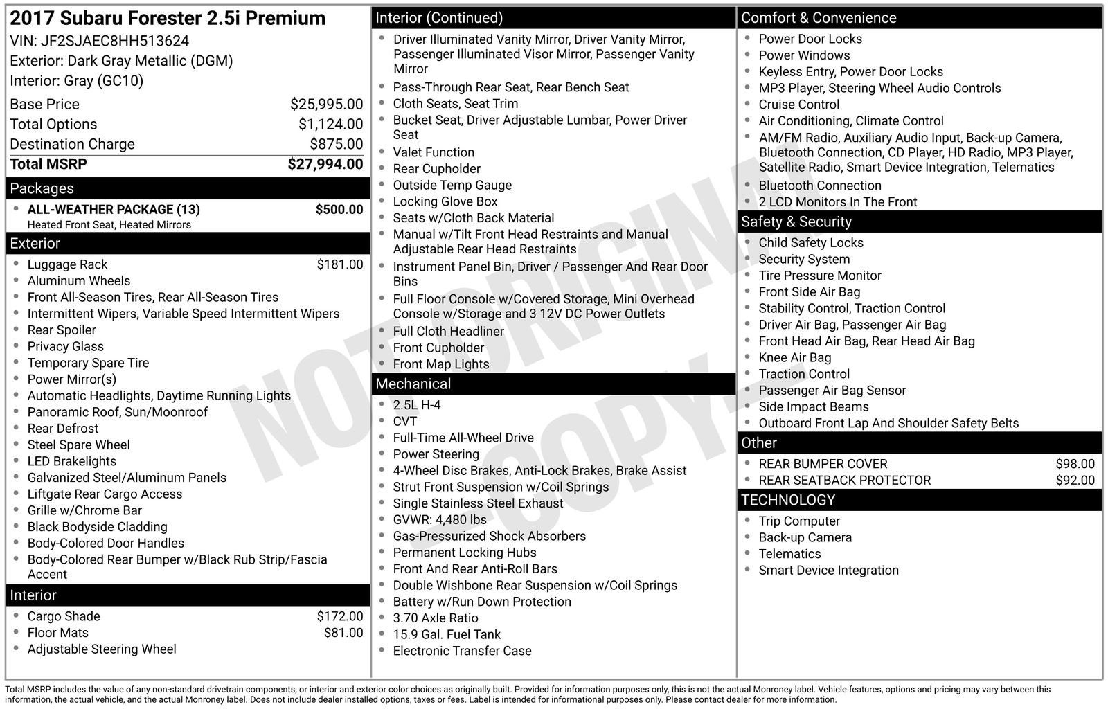 2017 Subaru Forester 2.5i Premium