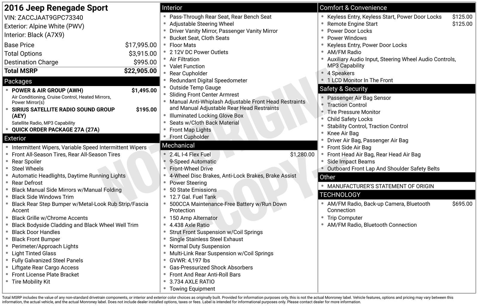 2016 Jeep Renegade Sport