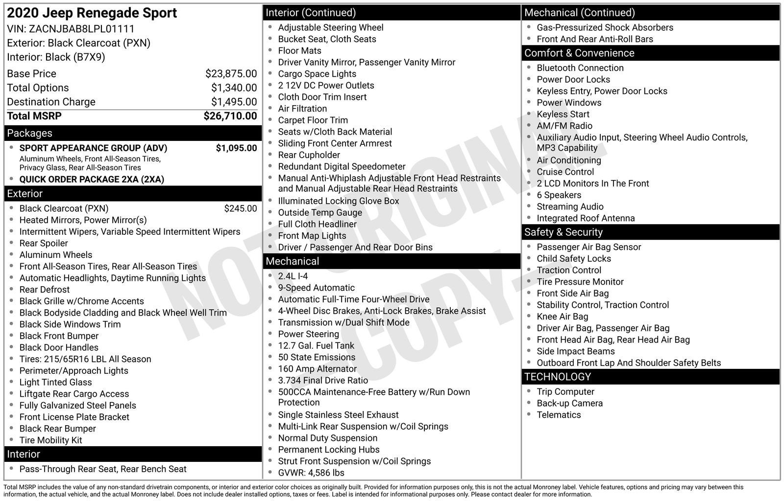 2020 Jeep Renegade Sport 4x4