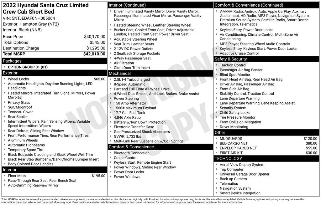 2022 Hyundai Santa Cruz Limited
