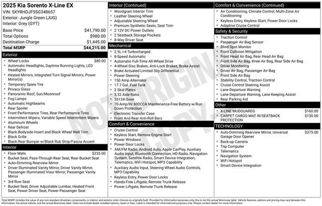 2025 Kia Sorento X-Line EX