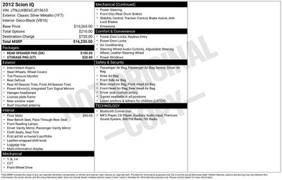 2012 Scion iQ Base