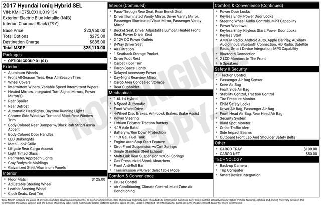 2017 Hyundai Ioniq Hybrid SEL