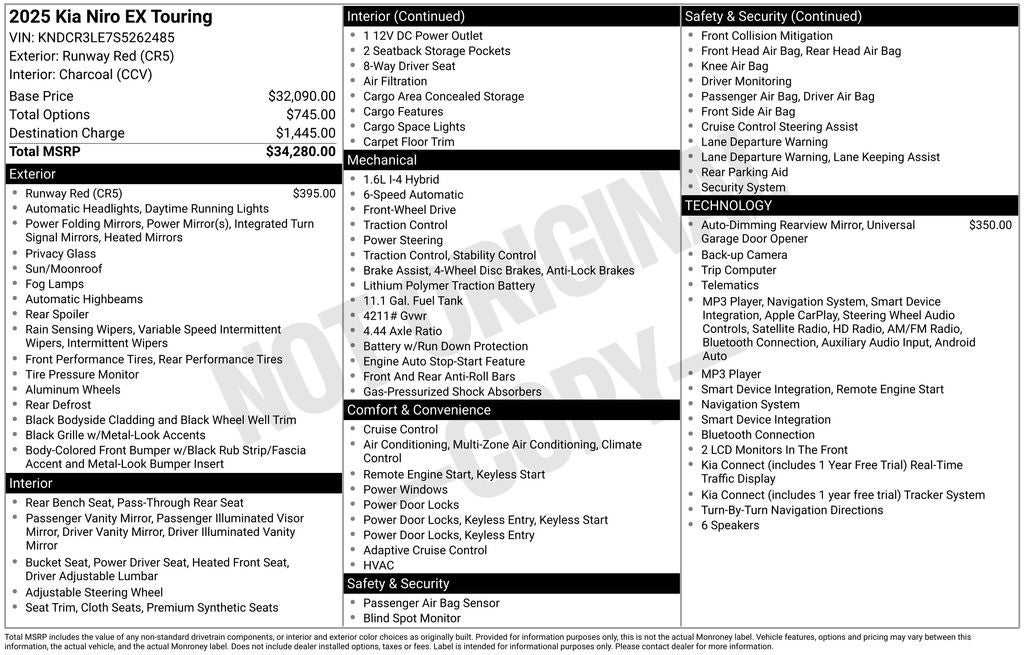 2025 Kia Niro EX Touring