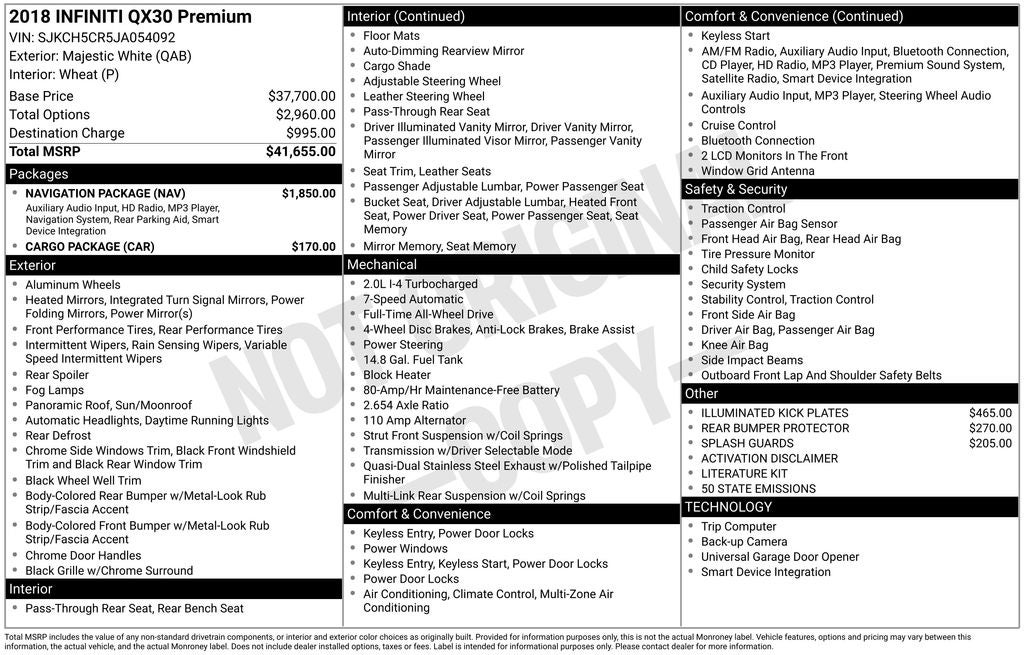 2018 INFINITI QX30 Premium