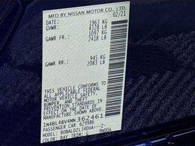 2021 Nissan Altima 2.5 S