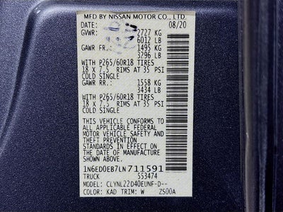 2020 Nissan Frontier SV