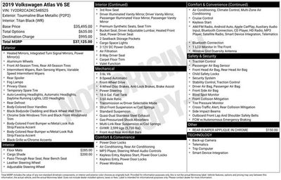 2019 Volkswagen Atlas 3.6L V6 SE