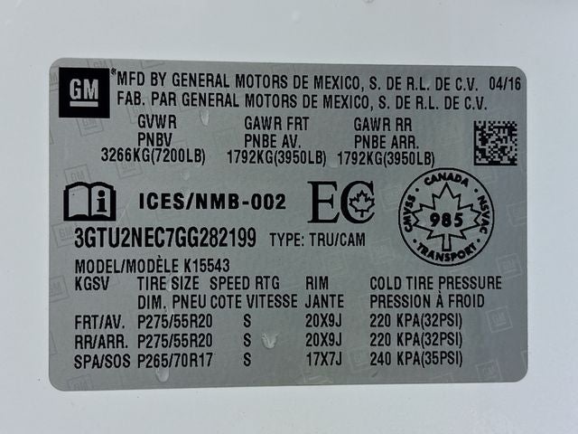 2016 GMC Sierra 1500 SLT