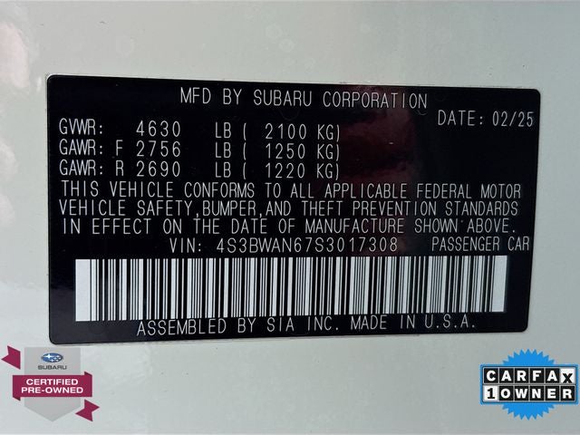 2025 Subaru Legacy Limited