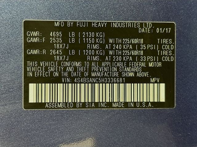 2017 Subaru Outback 2.5i Limited
