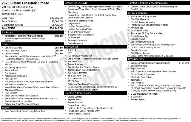 2025 Subaru Crosstrek Limited