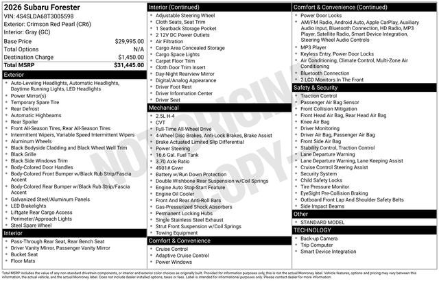 2026 Subaru Forester Base