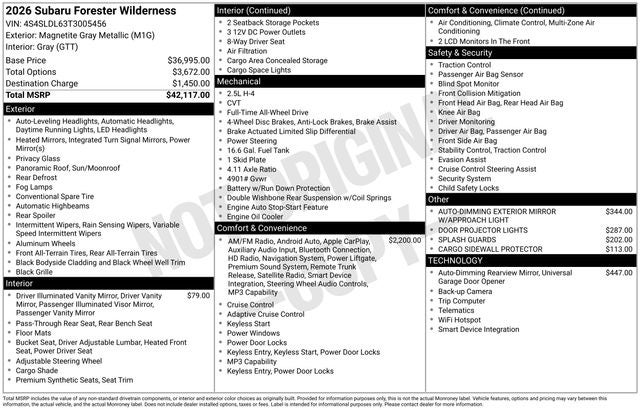2026 Subaru Forester Wilderness