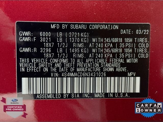 2022 Subaru Ascent Premium