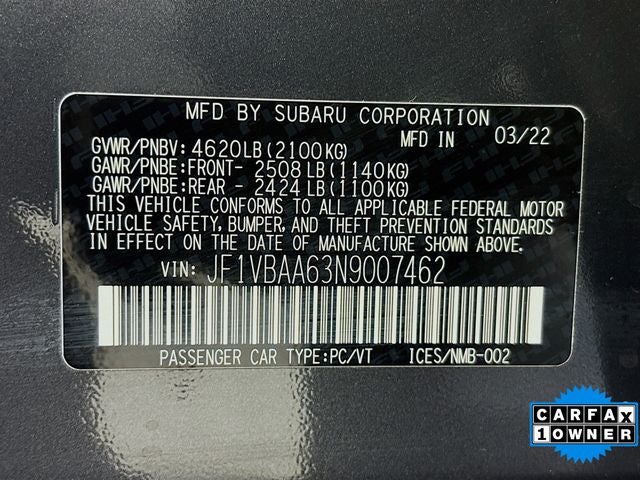2022 Subaru WRX Base
