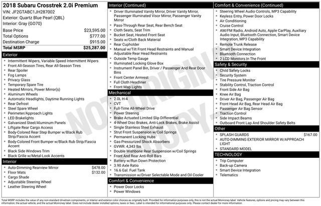 2018 Subaru Crosstrek 2.0i Premium