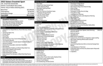 2022 Subaru Crosstrek Sport